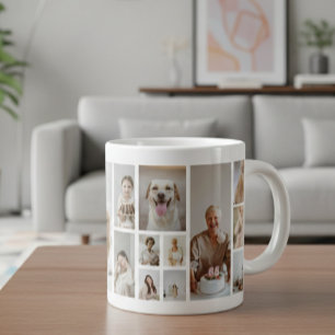 21 Photo Collage Family Personalised Large Coffee Mug