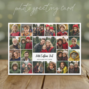 21 Photo Collage Grid with 2 text boxes - Holiday Card