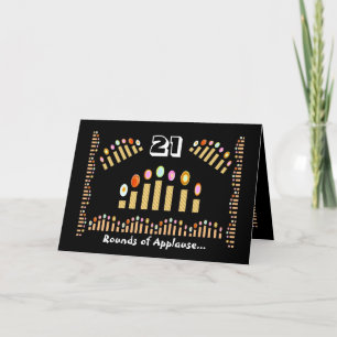 21 Rounds of Applause Happy Birthday! Gold Candles Card