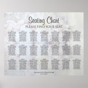 21 Table White Reflections Wedding Seating Chart