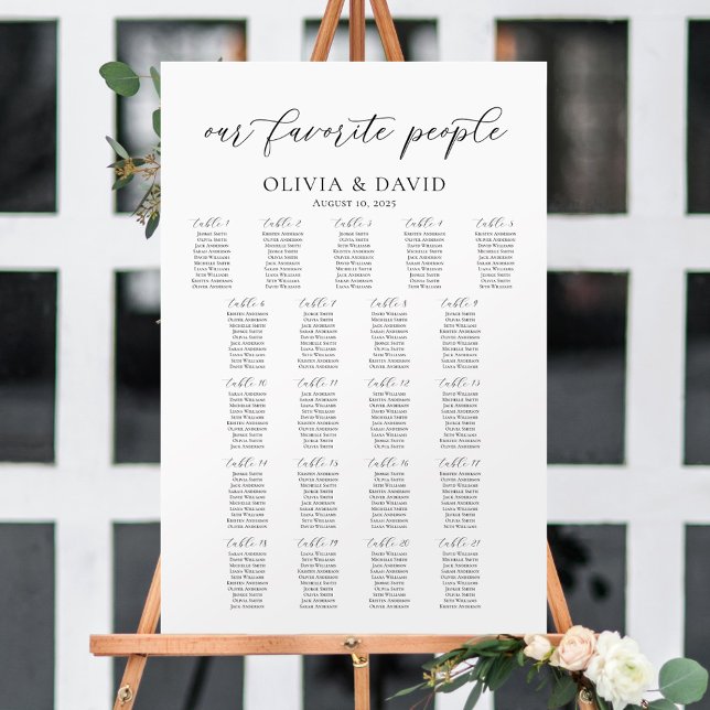 21 Tables Our Favourite People Seating Chart (Creator Uploaded)