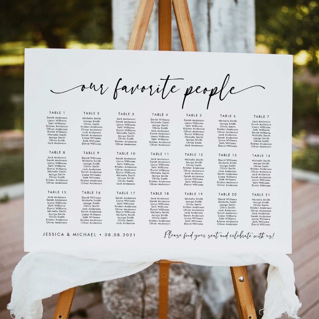 21 Tables Our Favourite People Seating Chart Plan (Creator Uploaded)