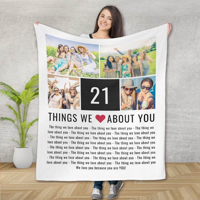 21 Things We Love About You | 21st Birthday Fleece Blanket (Creator Uploaded)