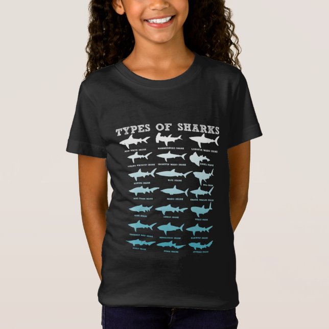 21 types of sharks marine biology T-Shirt (Front)