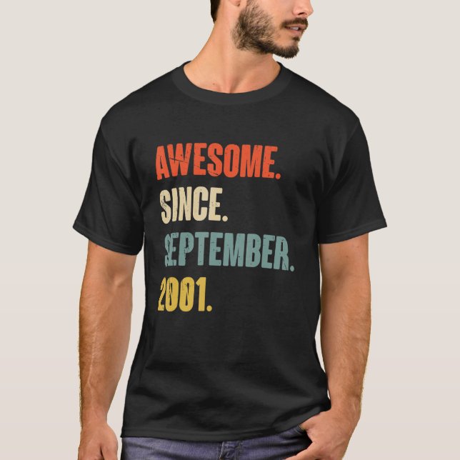 21 Year Old 21st Birthday Funny Awesome Since Sept T-Shirt (Front)