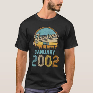 21 Year Old Awesome Since January 2002 21st Birth T-Shirt