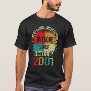 21 Year Old Awesome Since october 2001 21st Birth T-Shirt