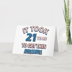 21 year old birthday designs card