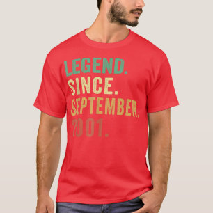 21 Year Old Gift Legend Since September 2001 21st  T-Shirt