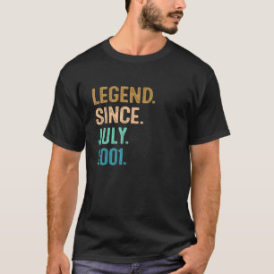 21 Year Old Legend Since July 2001 21st Birthday T-Shirt