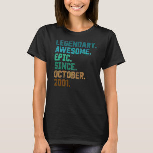 21 Year Old Legend Since October 2001 21st Birthd T-Shirt