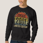 21 Year Old  Vintage 2001  21st Birthday Sweatshirt<br><div class="desc">21 Year Old  Vintage 2001  21st Birthday</div>