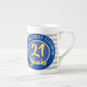 21 Years Birthday Commemorative Bone China Mug