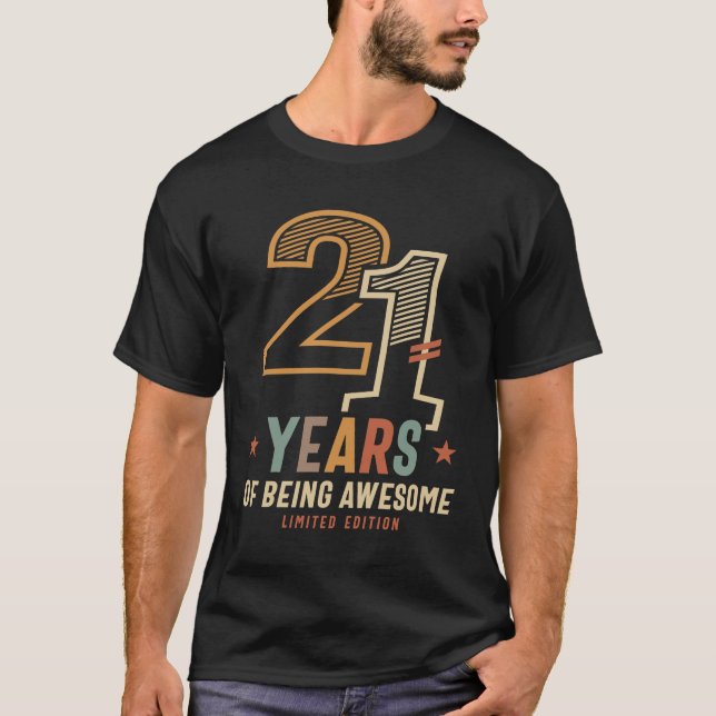 21 Years Of Being Awesome 2003 21st Birthday T-Shirt (Front)
