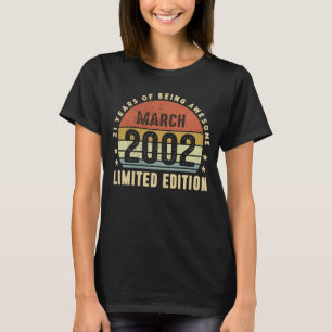 21 Years Old Awesome Since March 2002 21st Birthd T-Shirt