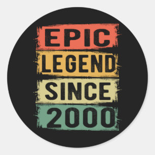21 Years Old Bday 2000 Epic Legend 21st Birthday Classic Round Sticker
