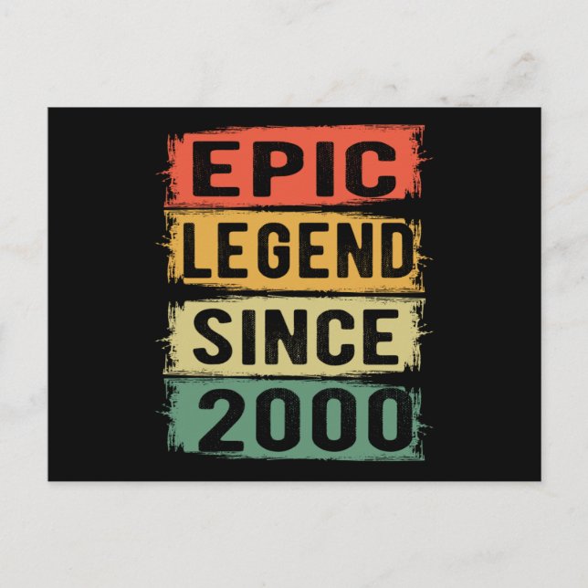 21 Years Old Bday 2000 Epic Legend 21st Birthday Postcard (Front)