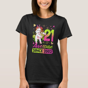 21 Years Old Flossing Unicorn 21st Birthday Girl T-Shirt