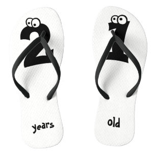21 years old Fun Black and White Numbers Birthday Jandals