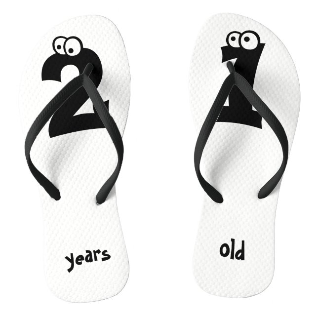 21 years old Fun Black and White Numbers Birthday Jandals (Footbed)