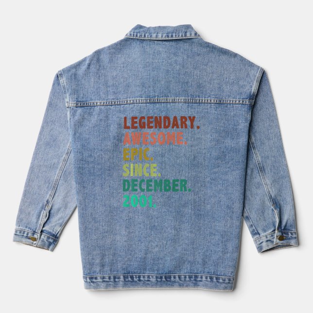 21 Years Old Legend Since December 2001 21st Birth Denim Jacket (Back)