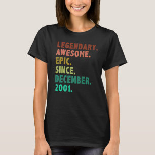 21 Years Old Legend Since December 2001 21st Birth T-Shirt