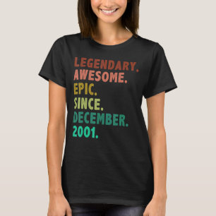 21 Years Old Legend Since December 2001 21st Birth T-Shirt
