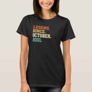 21 Years Old Legend Since October 2001 21st Birth T-Shirt