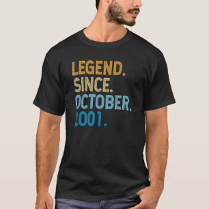 21 Years Old Legend Since October 2001 21st Birth T-Shirt