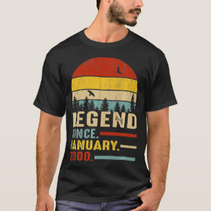 21 Years Old Retro Birthday Gift Legend Since Janu T-Shirt