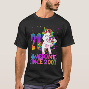 21 Years Old Unicorn Flossing 21St Birthday Girl U T-Shirt