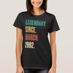 21 Years Old Vintage 2002 Birthday March 21st Deco T-Shirt