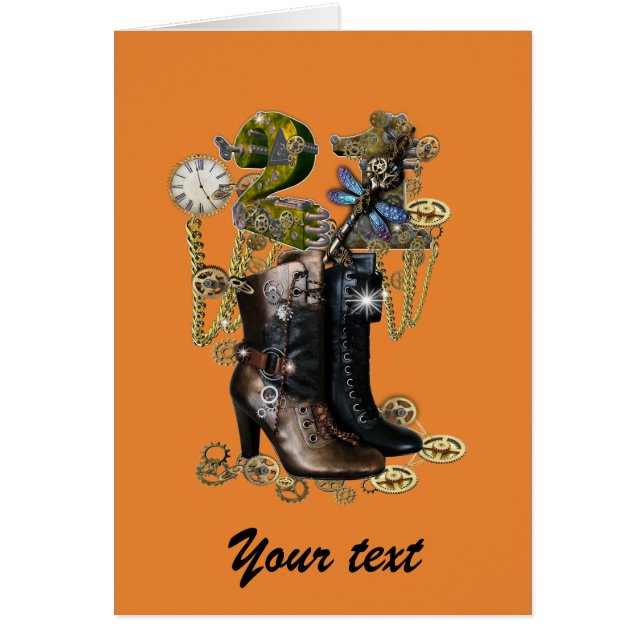 21st birtday girl - Steampunk boots (Front)
