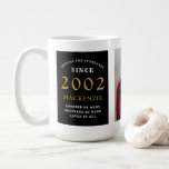 21st Birthday 2002 Black Gold Add Name Photo Large Coffee Mug<br><div class="desc">A huge black and gold photo mug for those special people. Easily customise the text and photo using the template provided. Part of the setting standards range.</div>