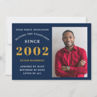 21st Birthday 2002 Name Photo Blue Gold