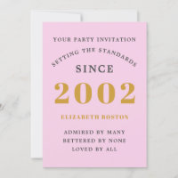 21st Birthday 2002 Pink Grey Add Name Year