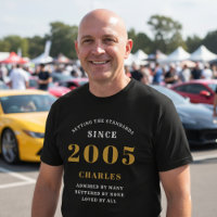 21st Birthday 2005 Personalised Custom Name Black