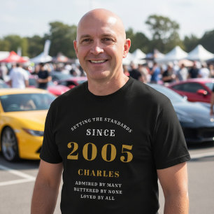 21st Birthday 2005 Personalised Custom Name Black T-Shirt