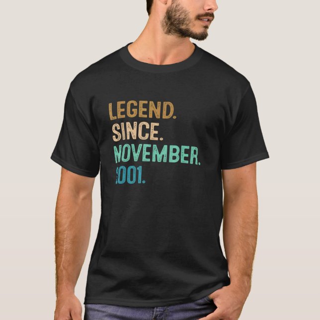 21st Birthday  21 Year Old Legend Since November 2 T-Shirt (Front)