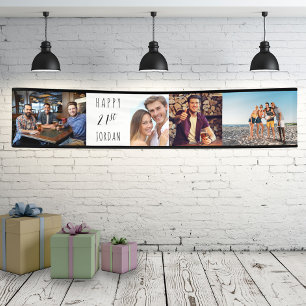 21st Birthday 4 Photo Strip Personalised Banner