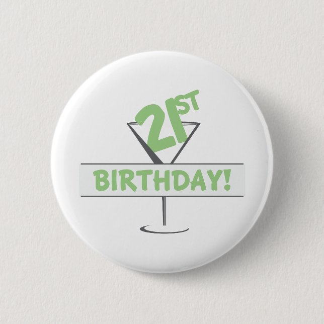21st Birthday! 6 Cm Round Badge (Front)