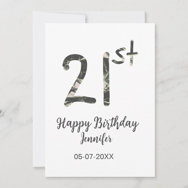 21st birthday add name date year black template go (Front)