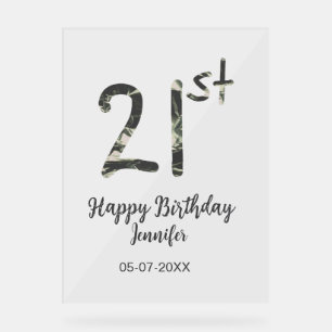 21st birthday add name date year black template go acrylic sign