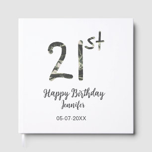 21st birthday add name date year black template go guest book
