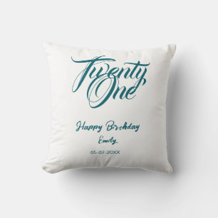 21st birthday add name date year blue template thi cushion