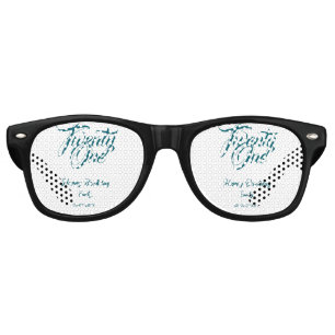 21st birthday add name date year blue template thi retro sunglasses