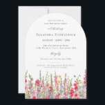 21st Birthday August Birth Month Flower Gladiolus Invitation<br><div class="desc">Perfect invitation for an August birthday party. Pink gladiolus is the birth flower for that month. It forms a pretty watercolor bottom border on this arched shape invitation</div>
