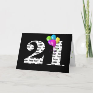 21st birthday balloon bouquet card