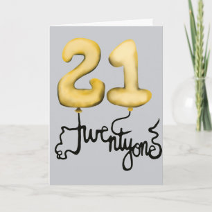 21st Birthday Balloon card