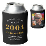 21st Birthday Black Gold With Name & Photo<br><div class="desc">Personalised Birthday add your name and year can cooler with your photo on the rear. Edit the name and year with the template provided. A wonderful custom birthday party accessory. More gifts and party supplies available with the "setting standards" design in the store.</div>